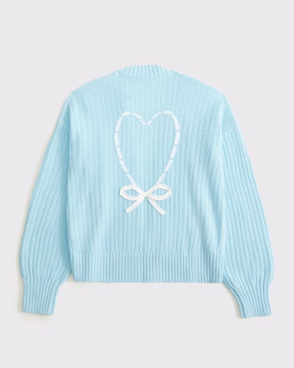 non-closure cardigan, Aqua Blue view 1