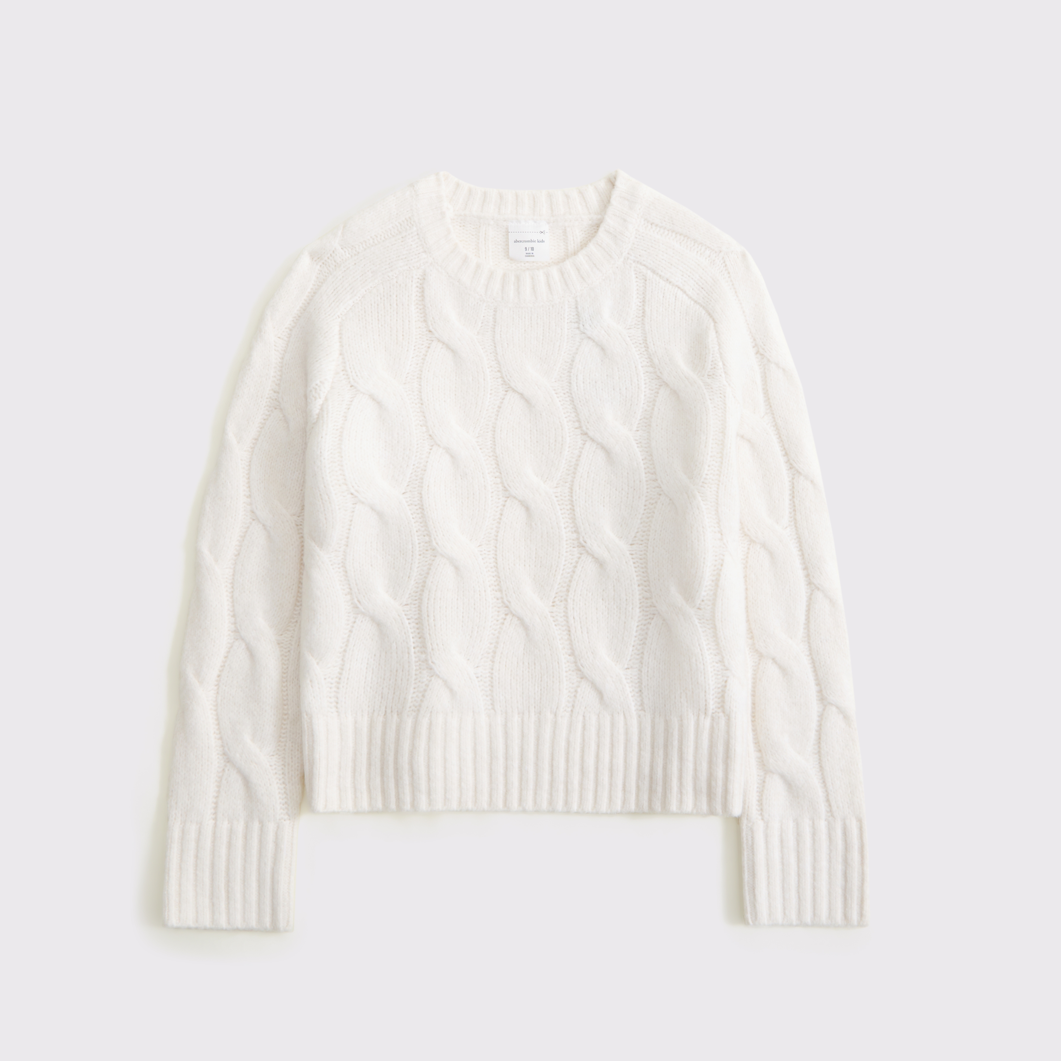 Abercrombie & Fitch Kids' Cable Crew Sweater In White