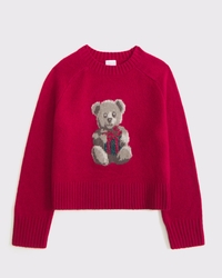 festive graphic crew sweater