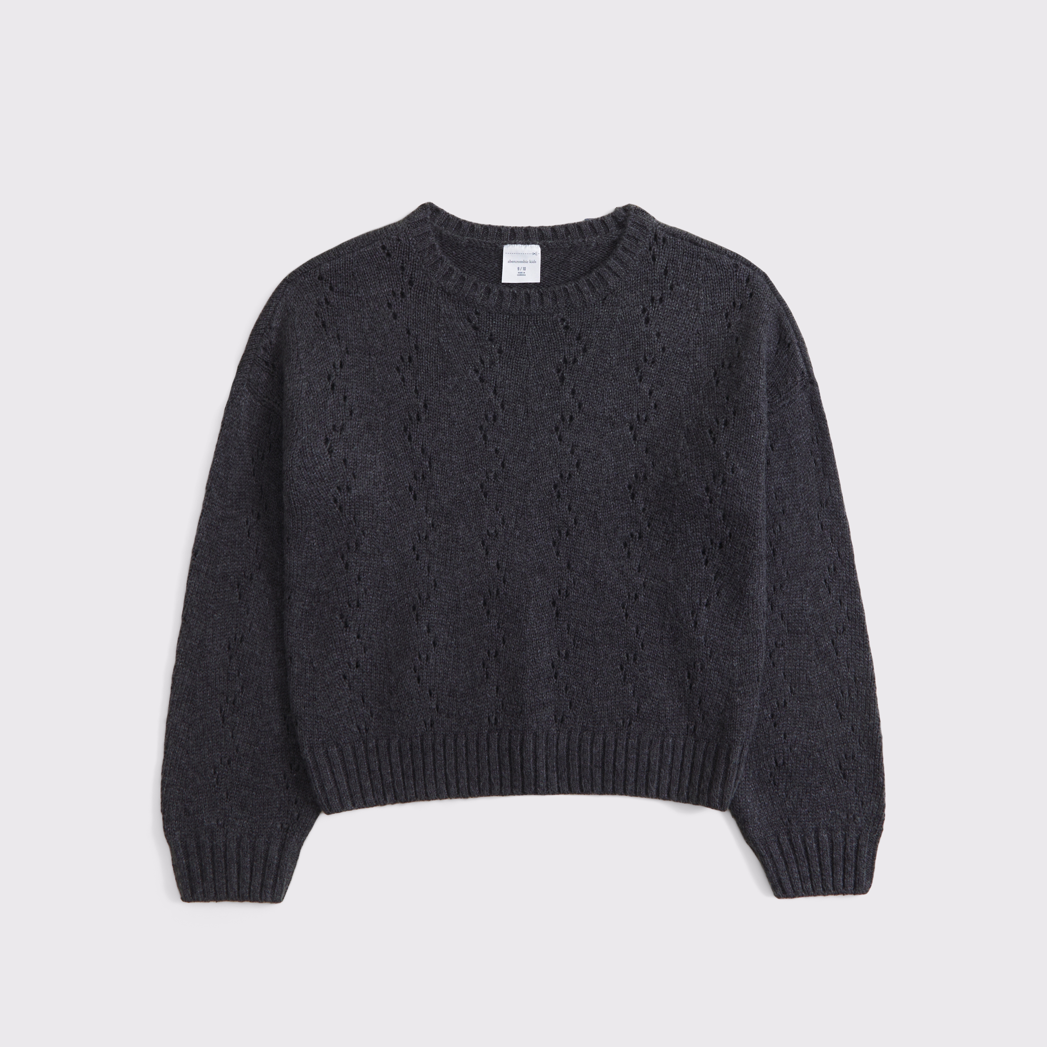 Abercrombie & Fitch Kids' Stitched Crew Sweater In Gray