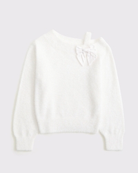 asymmetrical bow sweater