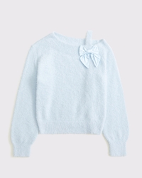 asymmetrical bow sweater