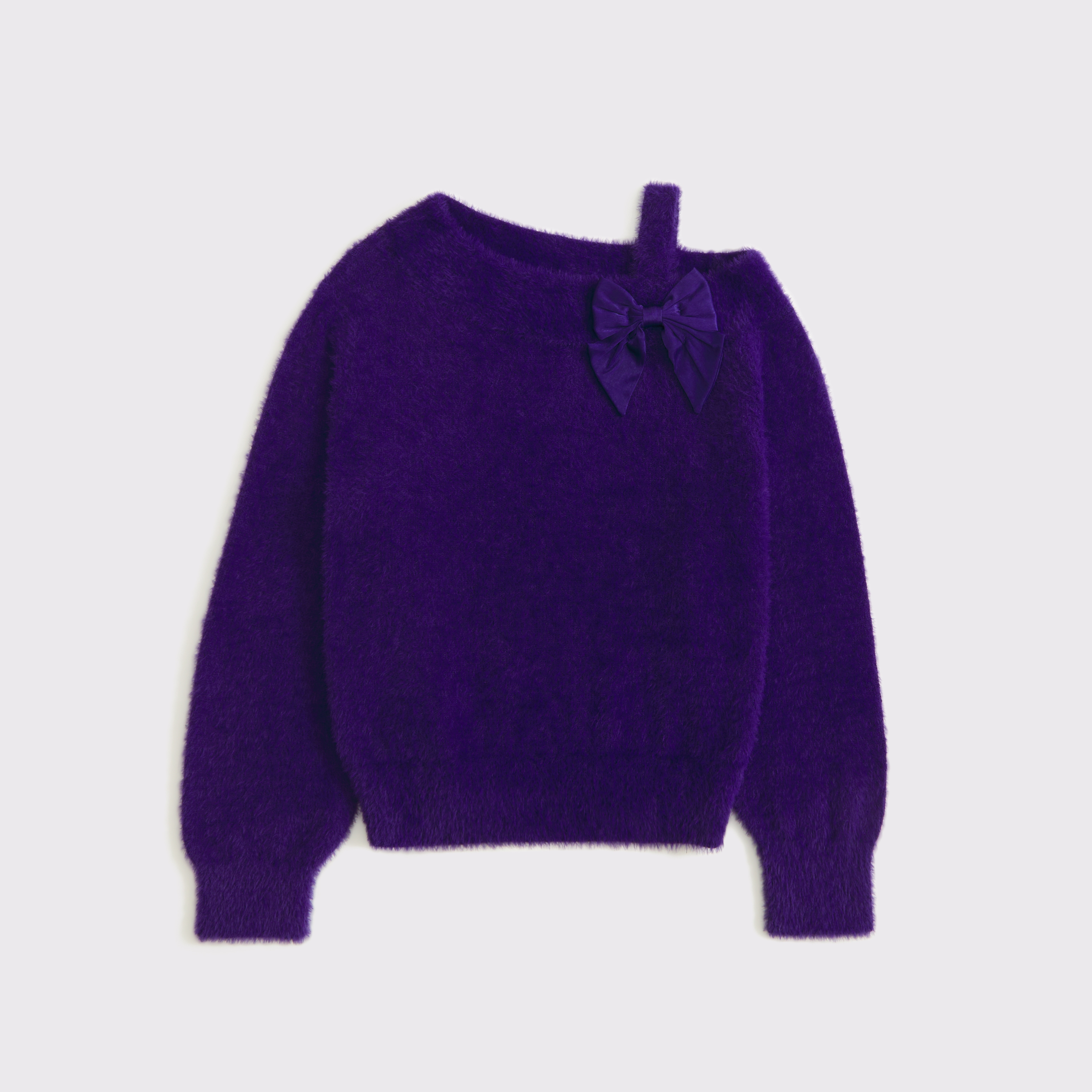 Abercrombie & Fitch Kids' Asymmetrical Bow Sweater In Purple