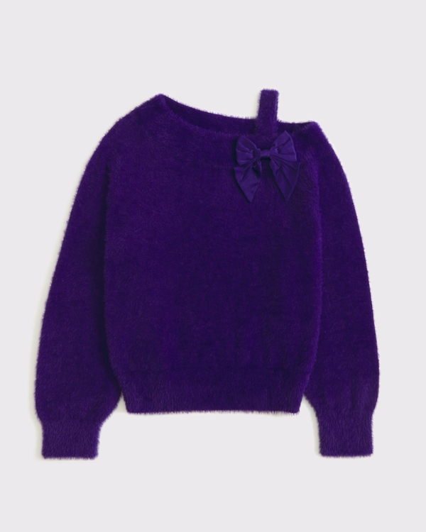 asymmetrical bow sweater, Purple view 1