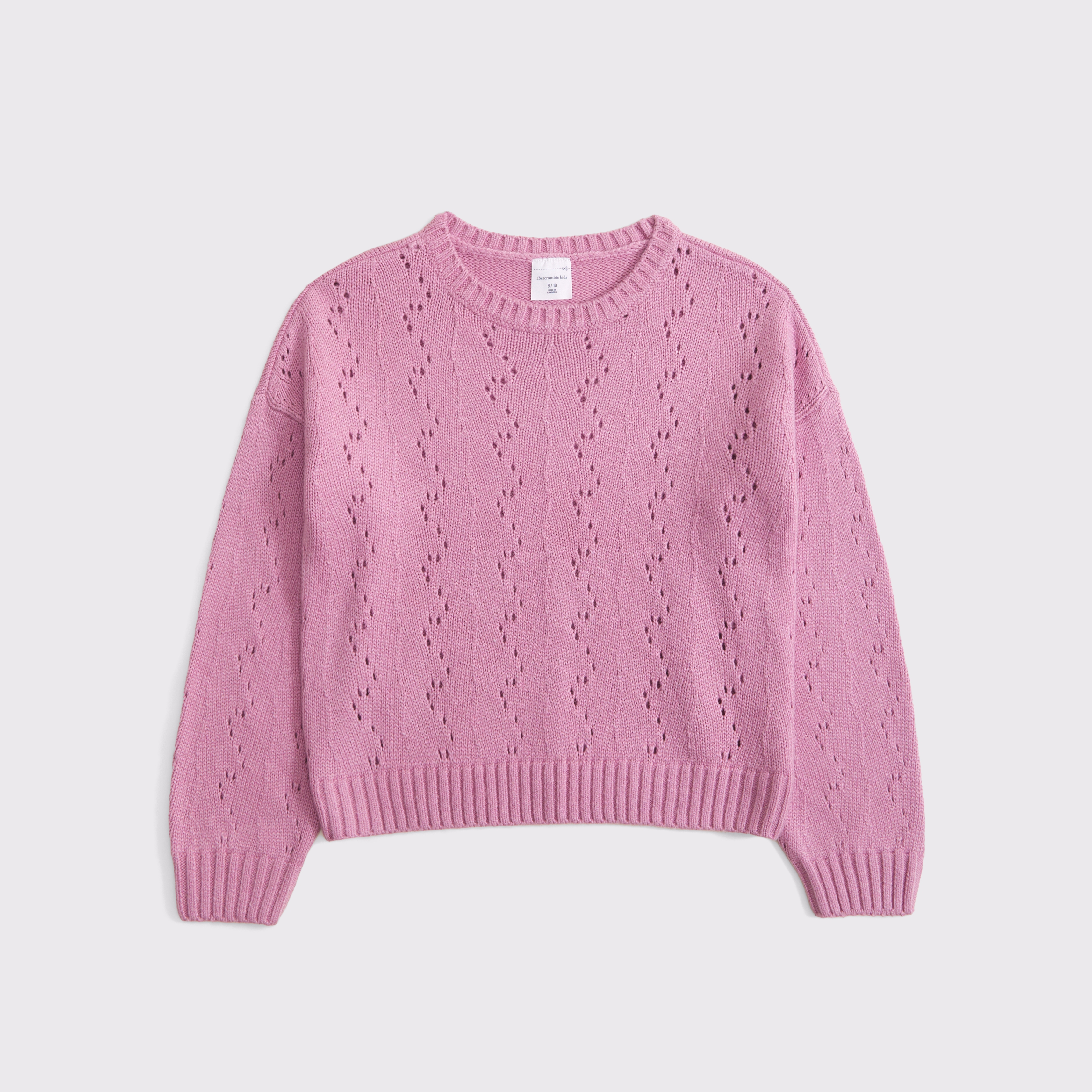 Abercrombie & Fitch Kids' Stitched Crew Sweater In Pink
