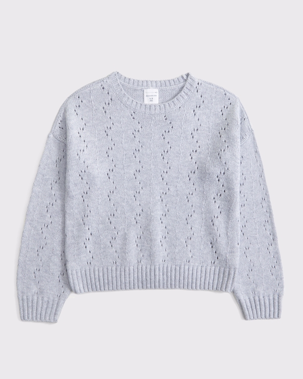 stitched crew sweater, Light Gray view 1