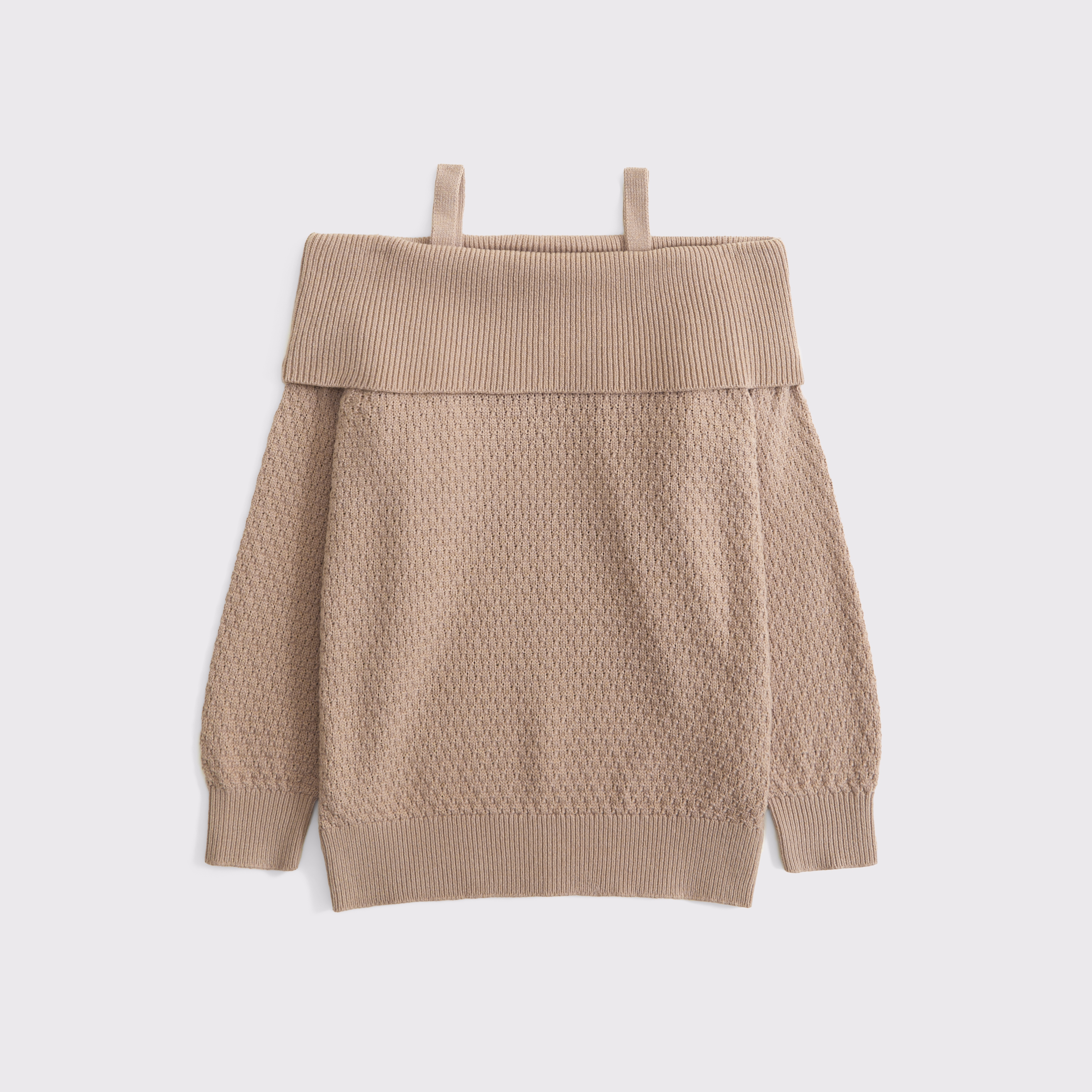 Abercrombie & Fitch Kids' Slouchy Off-the-shoulder Sweater In Brown