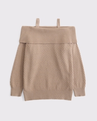 slouchy off-the-shoulder sweater