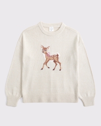 oversized graphic crew sweater