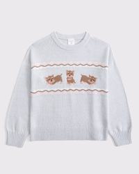 oversized graphic crew sweater