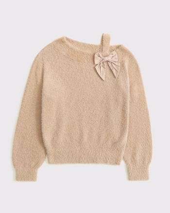 asymmetrical bow sweater