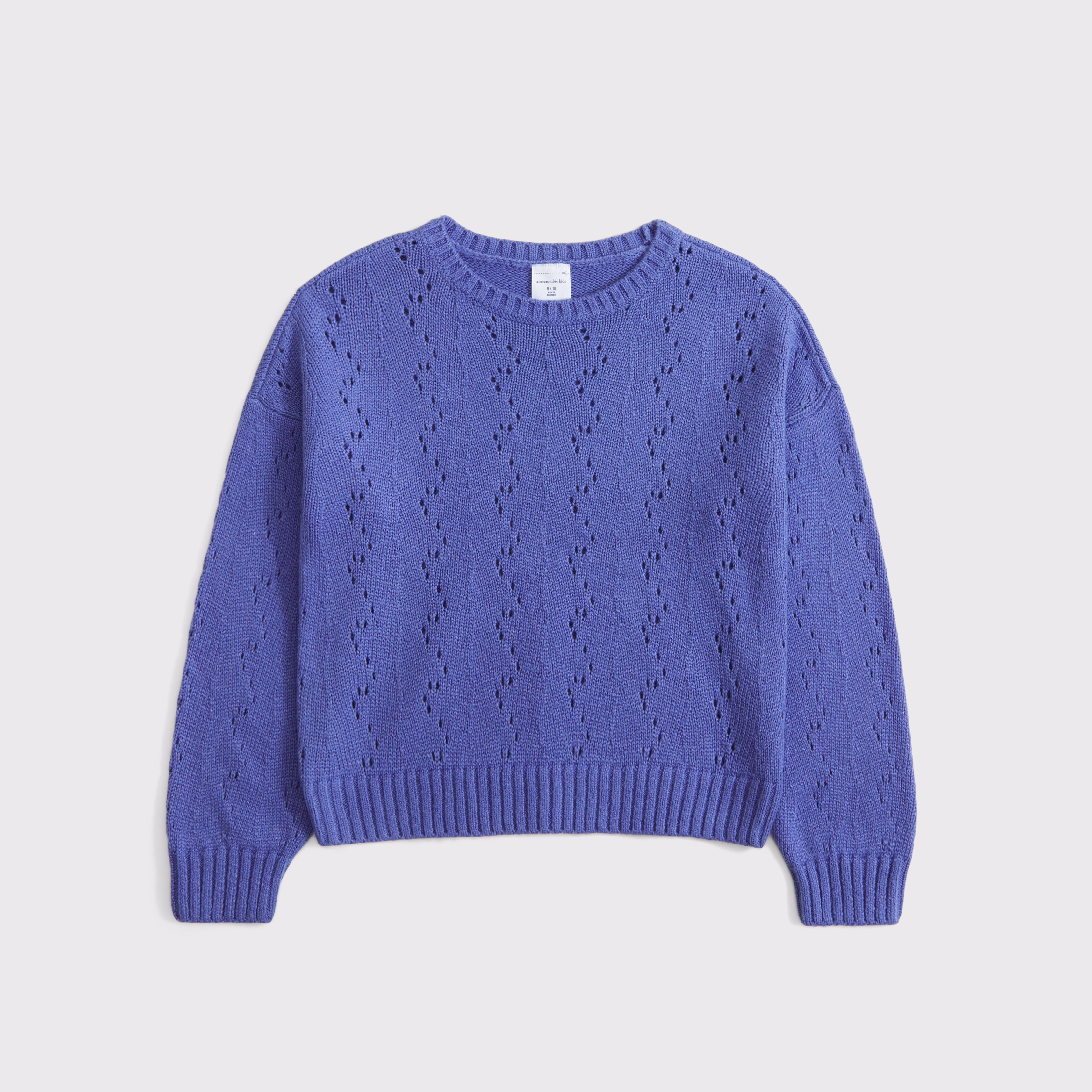 Abercrombie & Fitch Kids' Stitched Crew Sweater In Blue