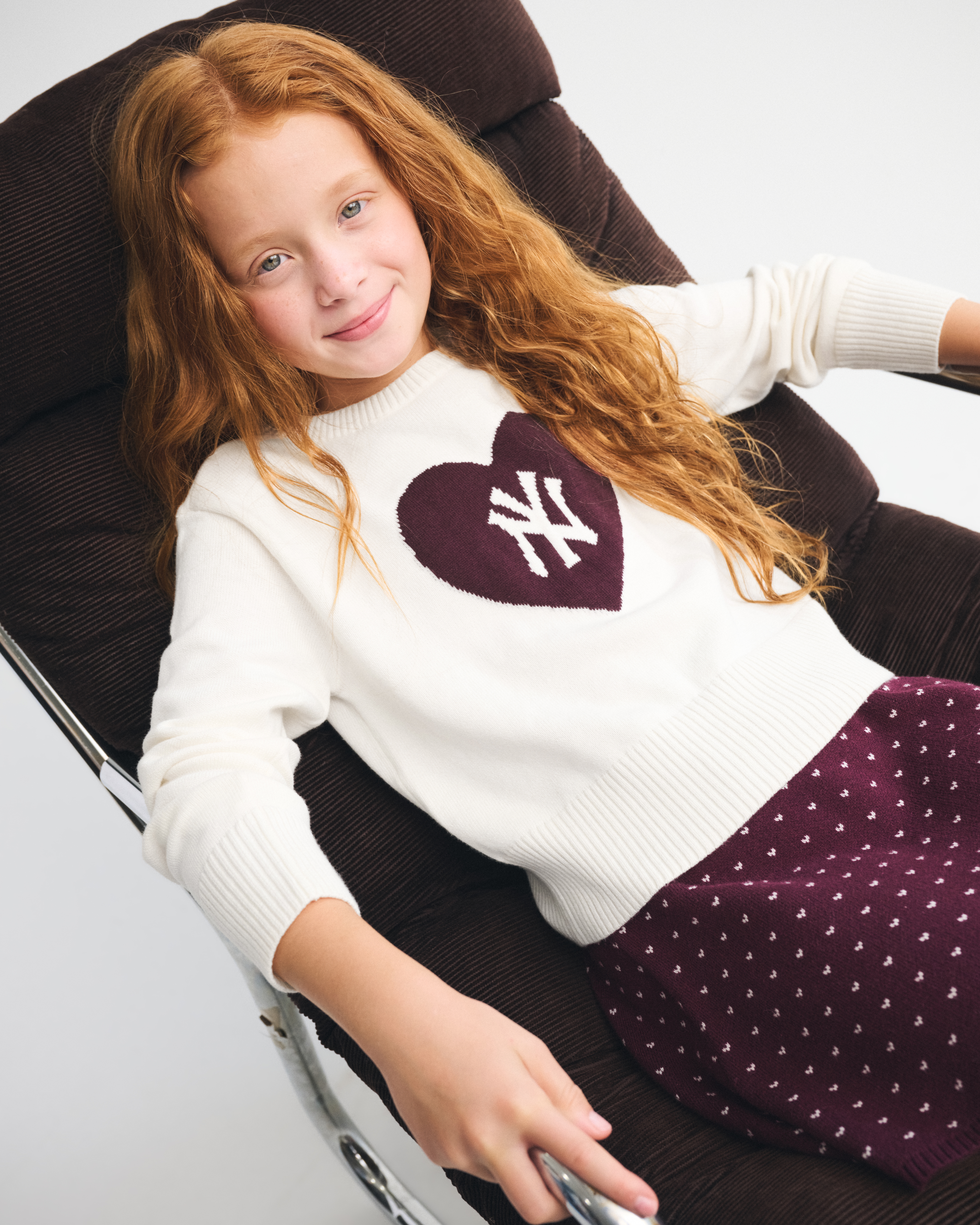 Abercrombie & Fitch Kids' New York Yankees Graphic Crew Sweater In White