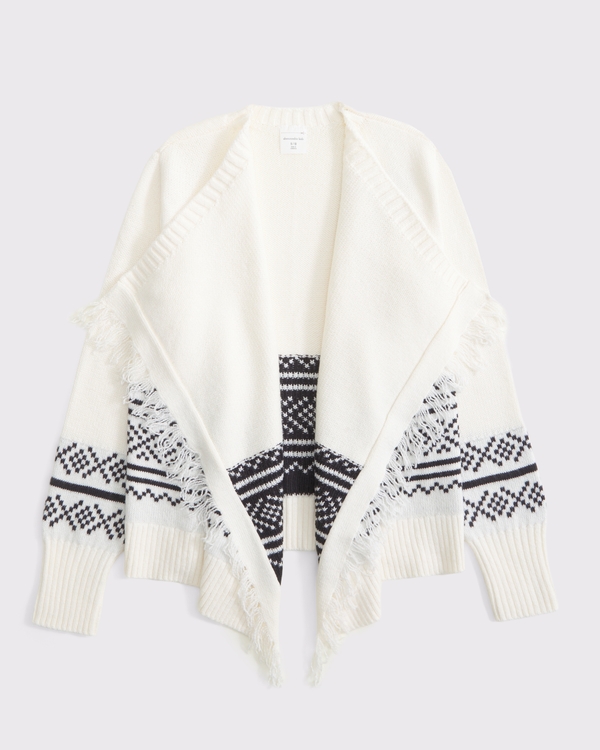western cardigan sweater, White Pattern view 1