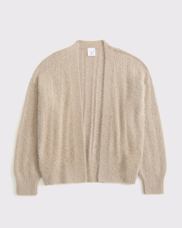 slouchy non-closure shine cardigan, Light Brown view 1