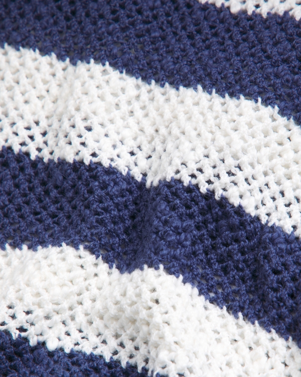 stitched crew sweater, Blue Stripe view 2