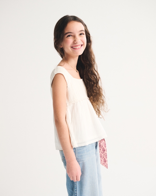 short-sleeve babydoll sweater