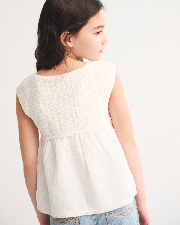 short-sleeve babydoll sweater