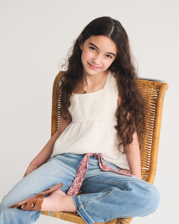 short-sleeve babydoll sweater