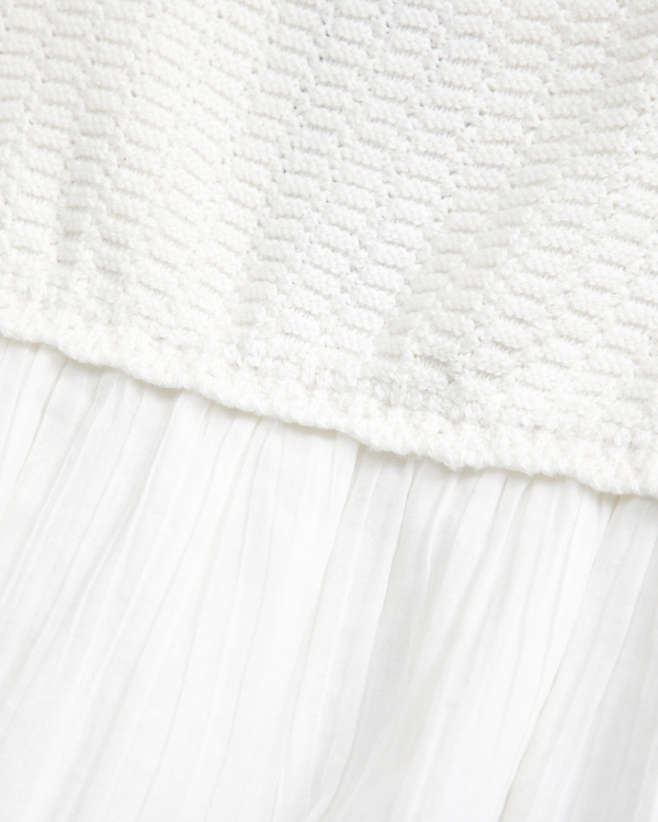 Suéter babydoll de manga corta, Crema view 2