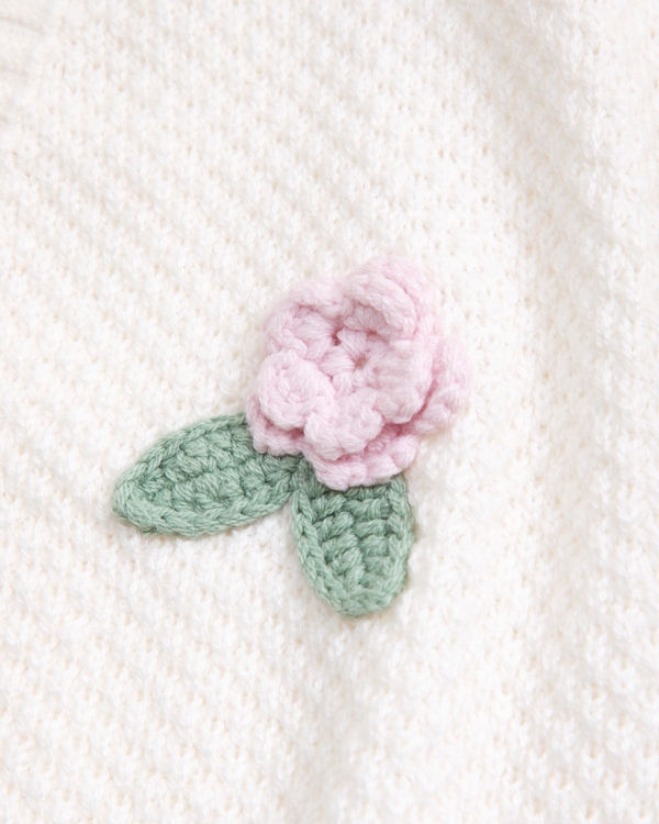 slouchy non-closure embroidered cardigan, White view 2