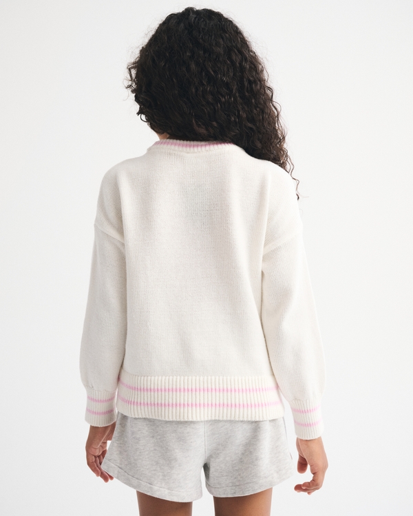 hearts graphic crew sweater