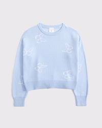butterfly graphic crew sweater