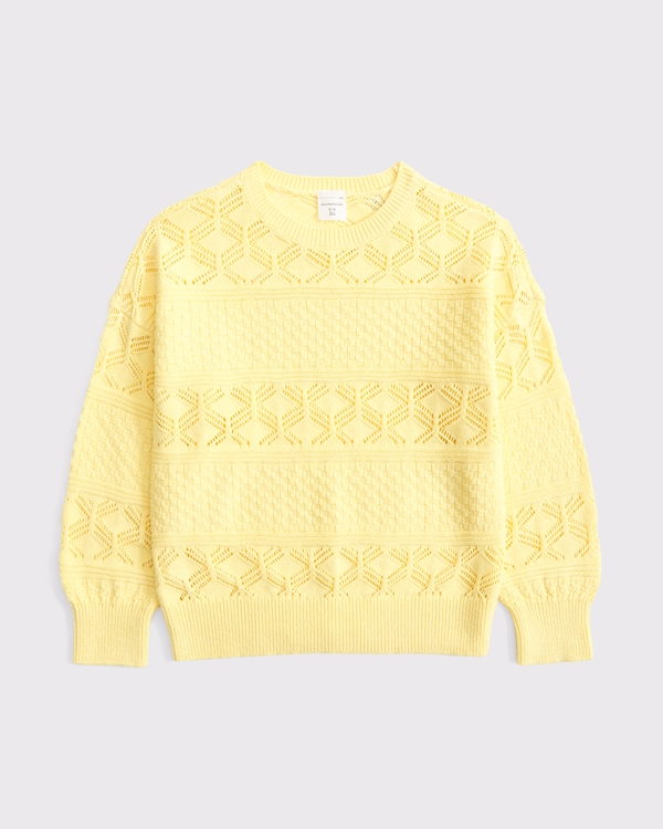 stitched crew sweater, Yellow view 2