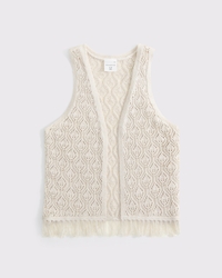 boho fringe sweater vest