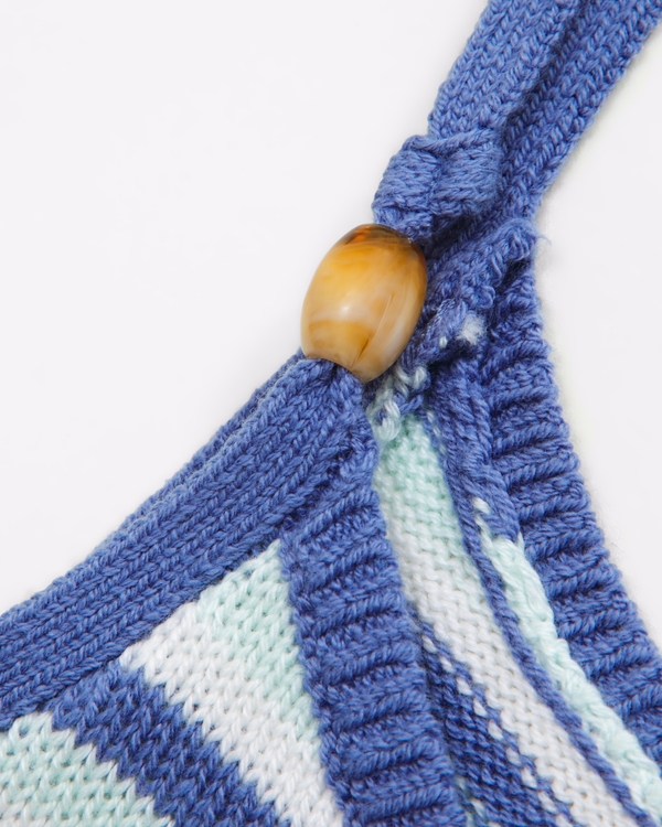 beaded sweater tank, Blue Stripe view 2