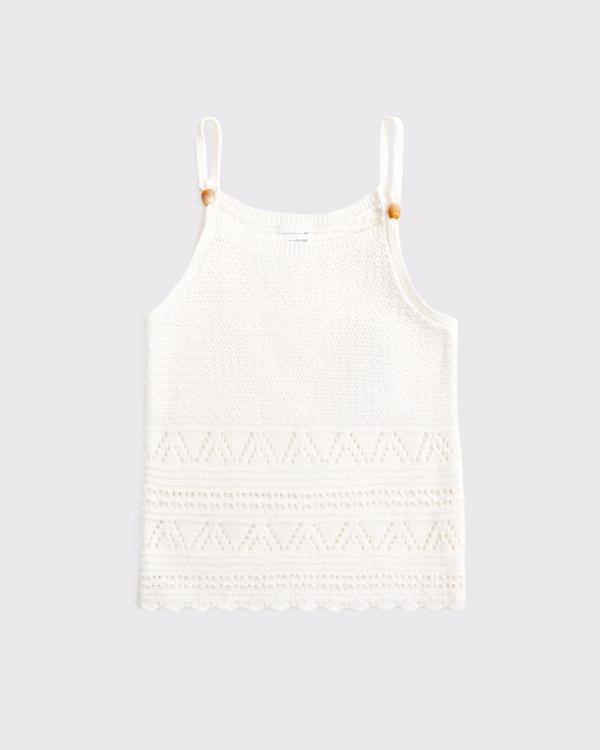 beaded sweater tank, Cream view 2
