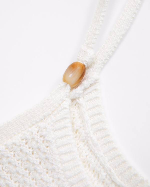 beaded sweater tank, Cream view 2
