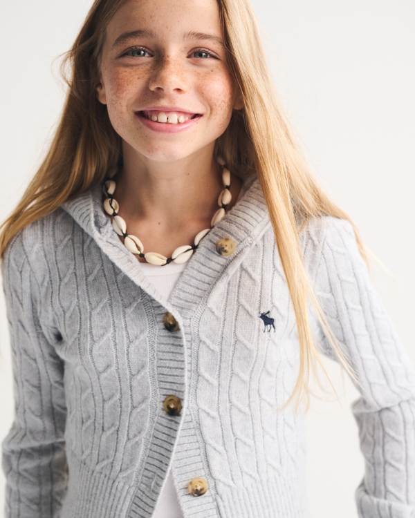 hooded button-up icon sweater
