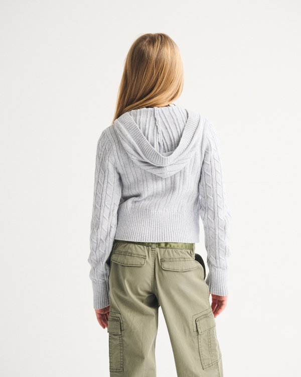 hooded button-up icon sweater