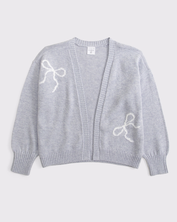 open-front cardigan, Light Heather Gray view 1