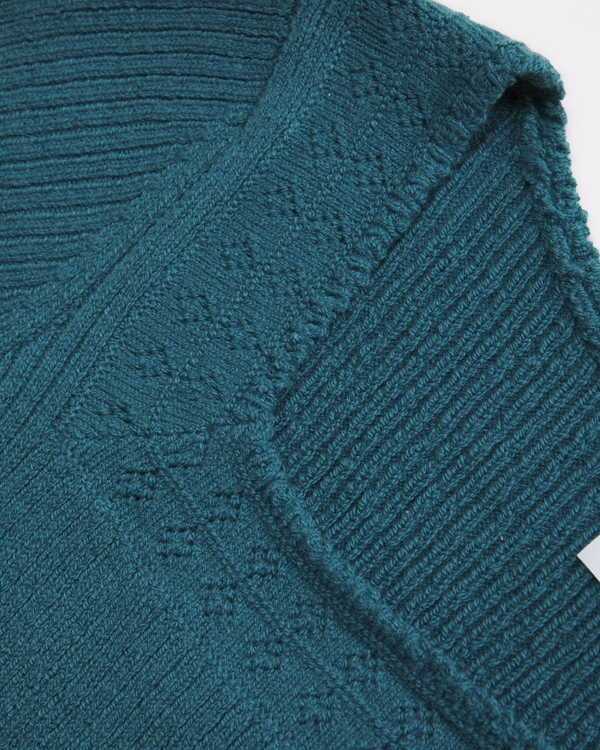 short-sleeve squareneck sweater, Blue Lagoon view 2