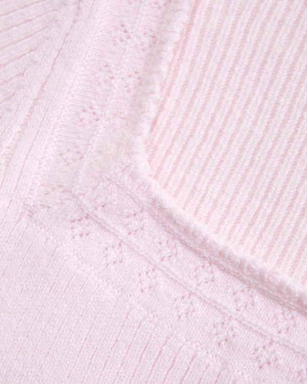 short-sleeve squareneck sweater, Pale Pink view 2