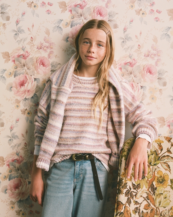 easy crew sweater, Pink Stripe view 1