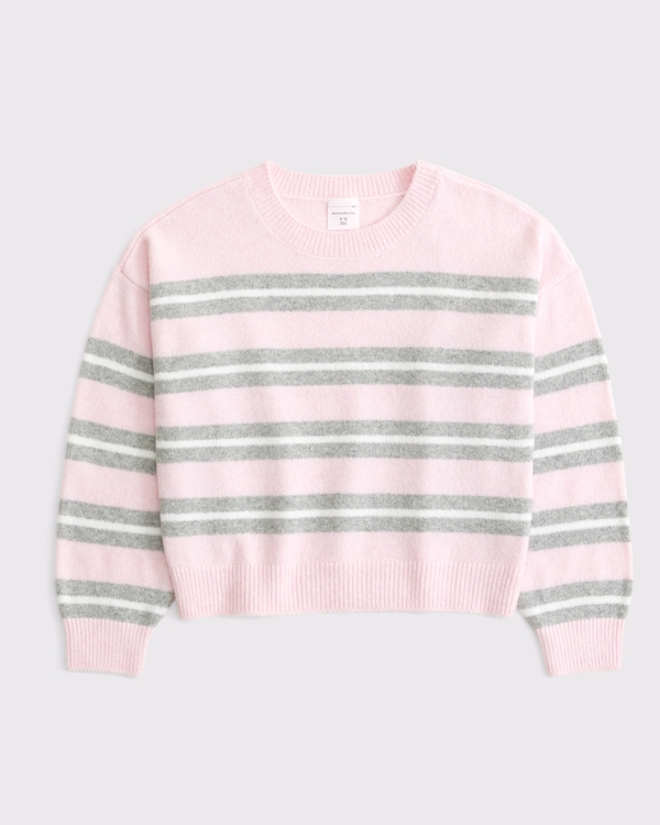 easy crew sweater, Light Pink Stripe view 1