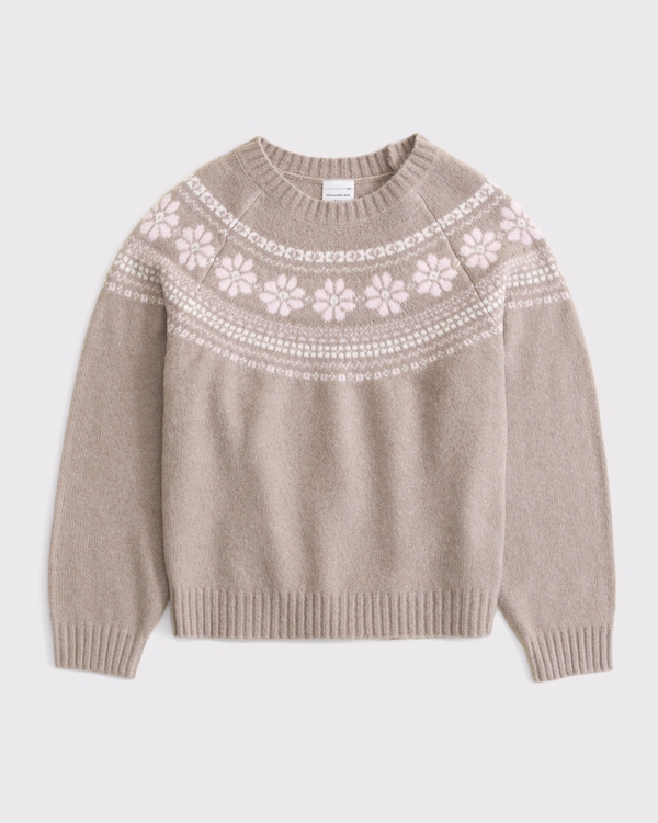 crew sweater, Brown Pattern view 1
