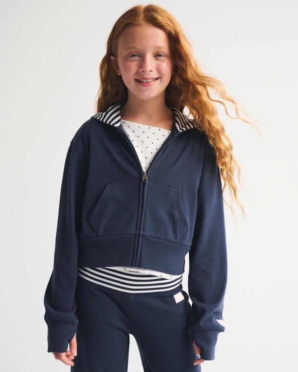 full-zip hoodie, Navy view 1