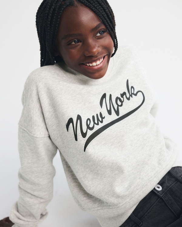 new york crew sweatshirt, Light Gray view 1