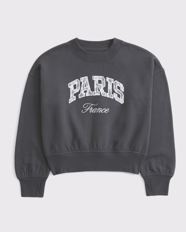 paris crew sweatshirt, Storm Gray view 1