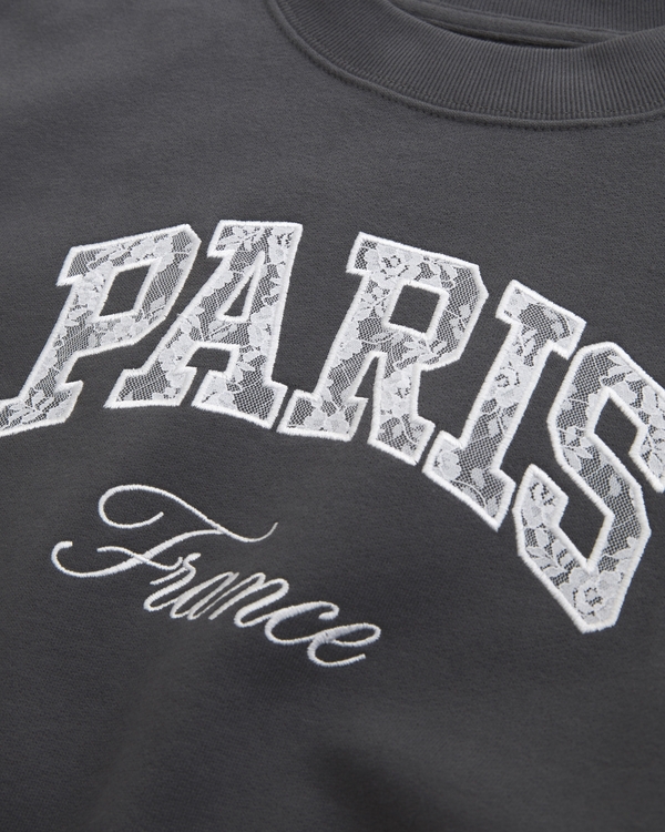 paris crew sweatshirt, Storm Gray view 2