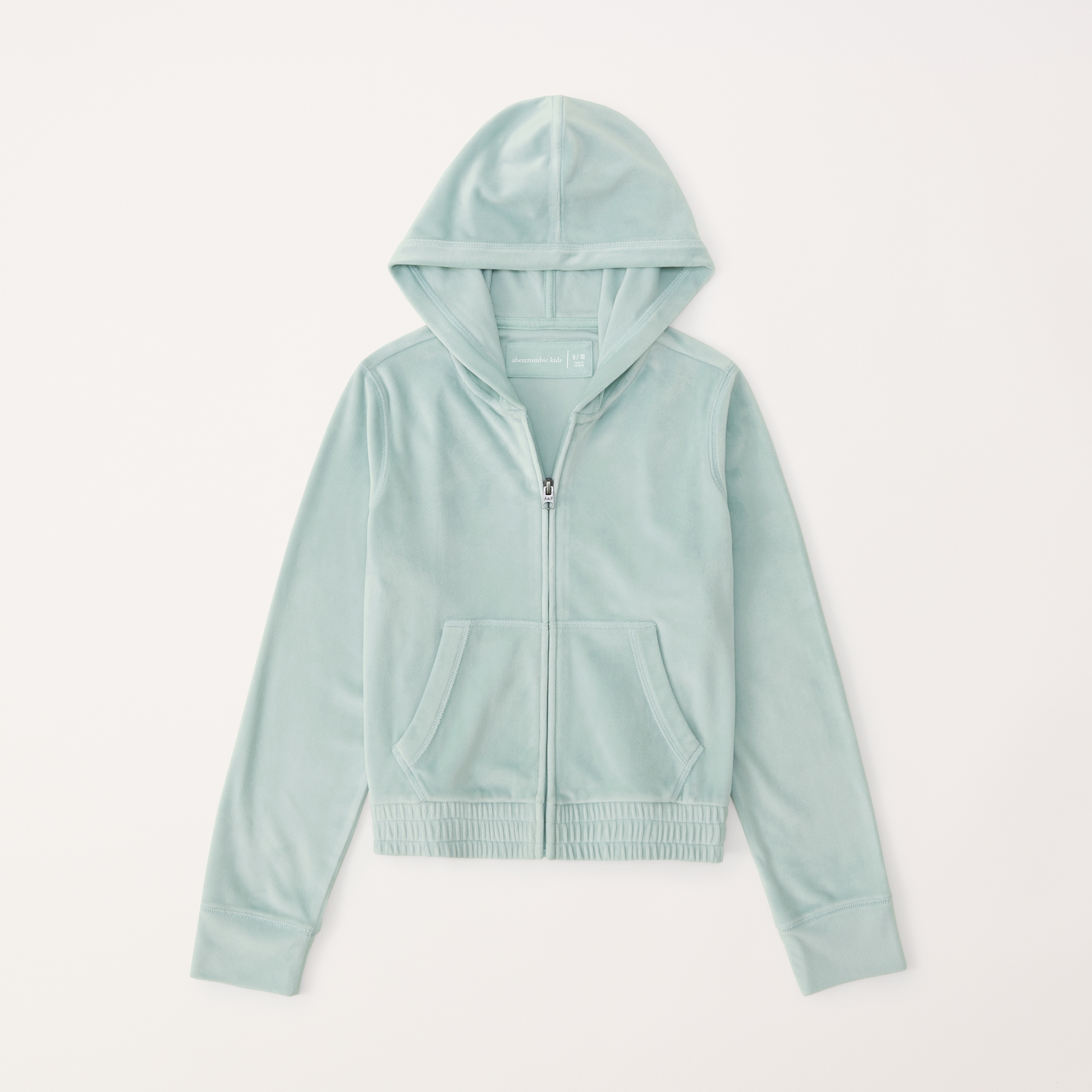 velour cropped full-zip hoodie
