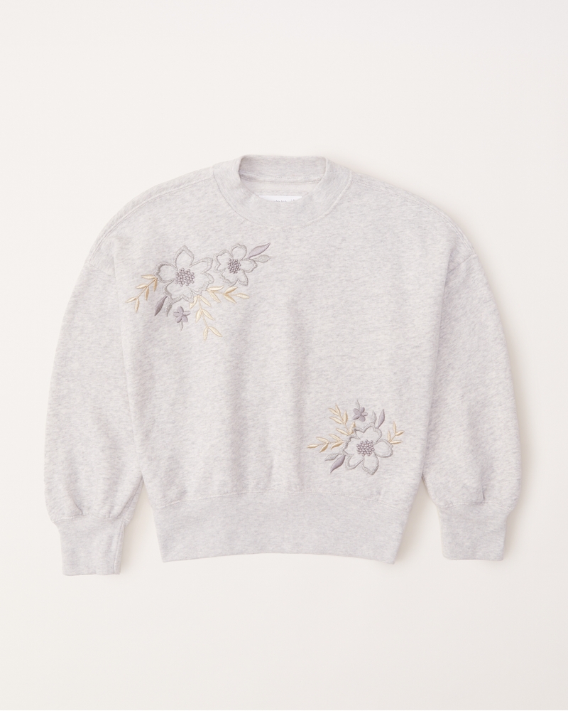 Loose And Comfortable Womens Embroidered Sweatshirts With Contrast