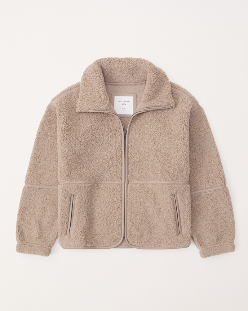 Cozy Sherpa Zip Jacket for Girls