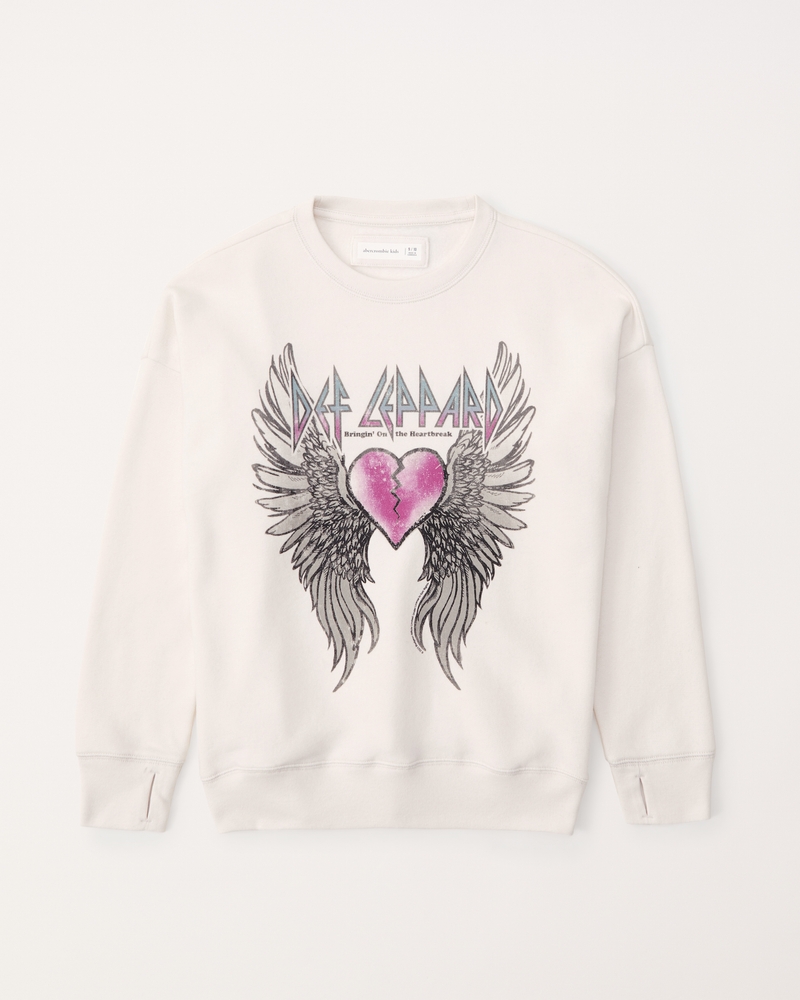 H&M+ Printed Sweatshirt - Pink/Def Leppard - Ladies