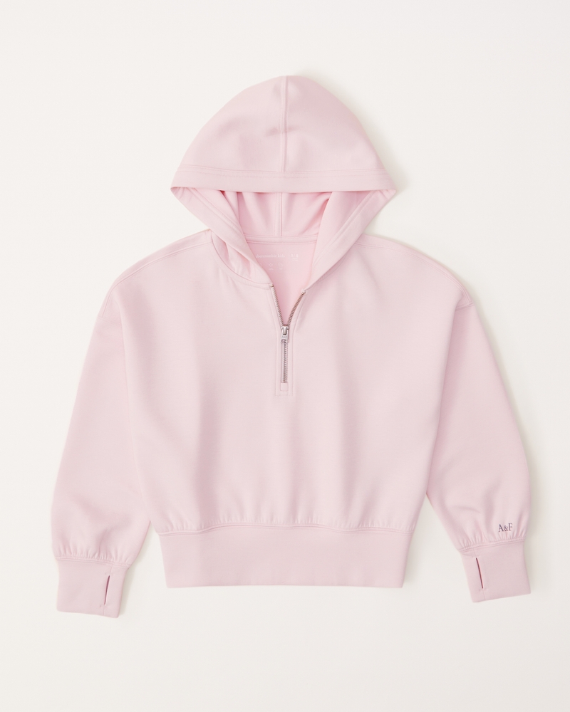 girls neoknit active quarter-zip hoodie, girls tops