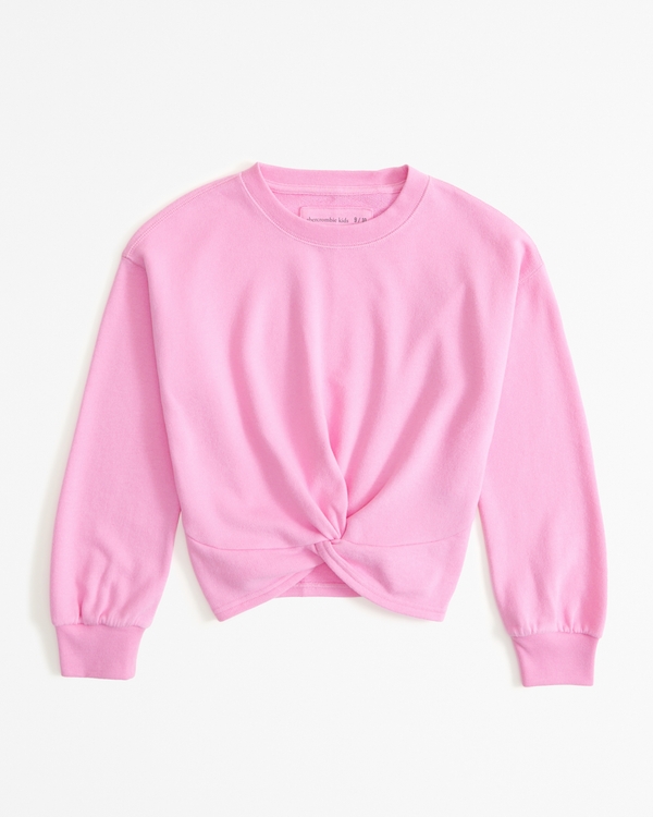 twist-front crew sweatshirt, Pink